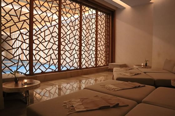 Interior of treatment room in the spa at Haven Riviera Cancun