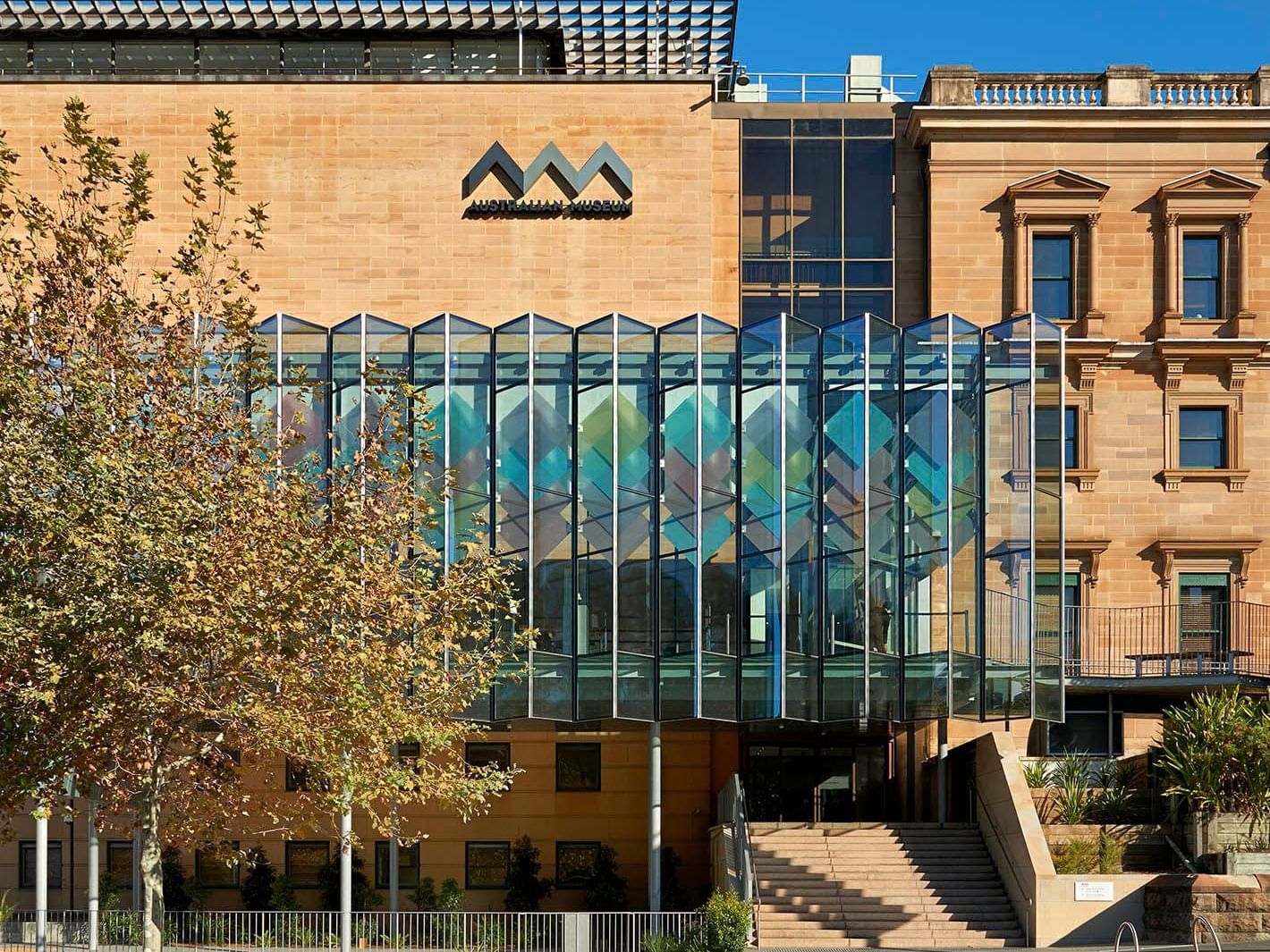 View of Australian Museum front building facade