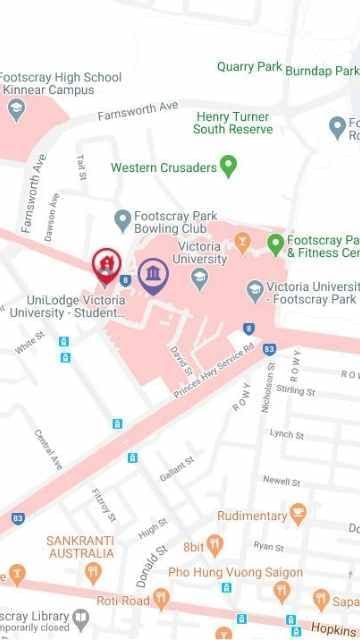 UniLodge Victoria University Map