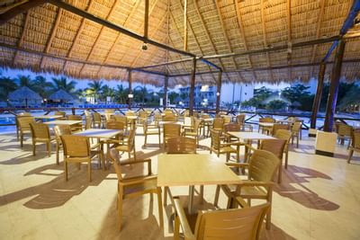 Indoor dining area in Snack Bar at Playa Blanca Resort