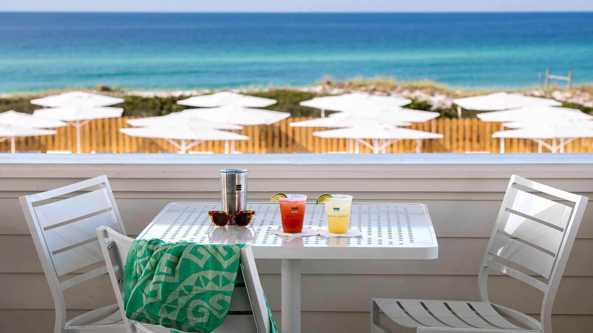 Outdoor rooftop dining area in Costa Chica at WaterColor Inn