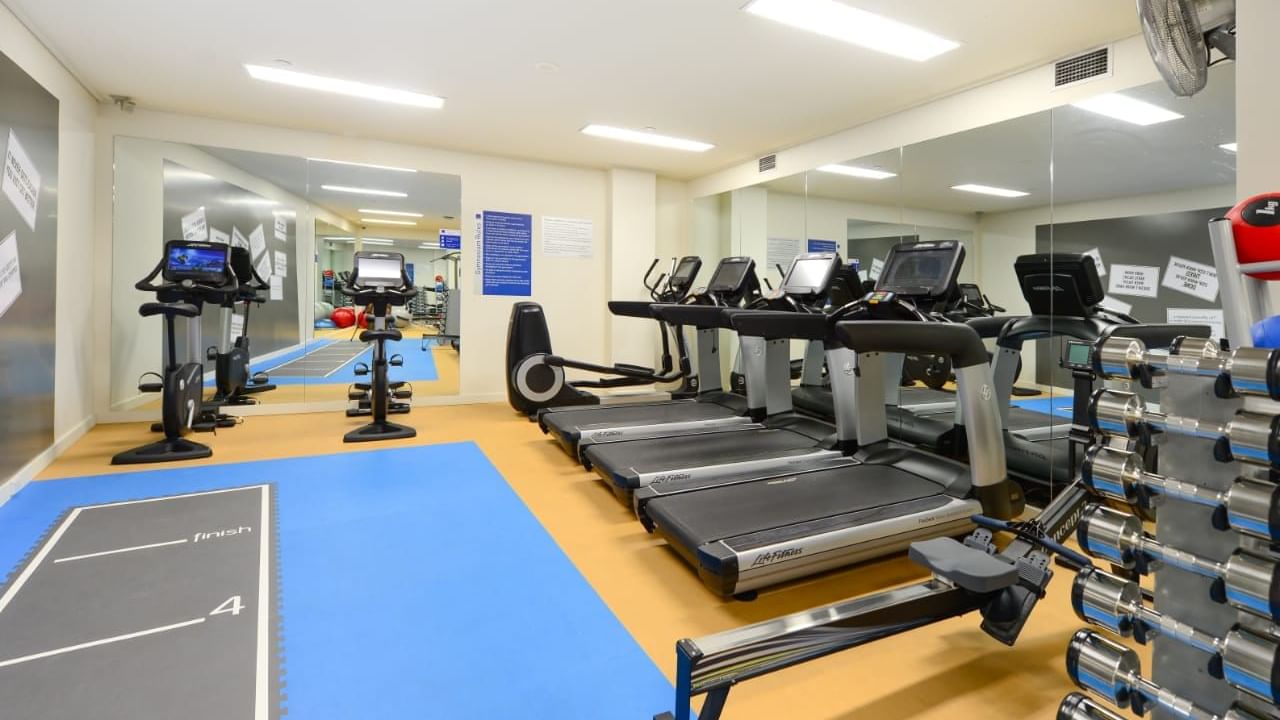 Exercise machines in the gym at Novotel Glen Waverley