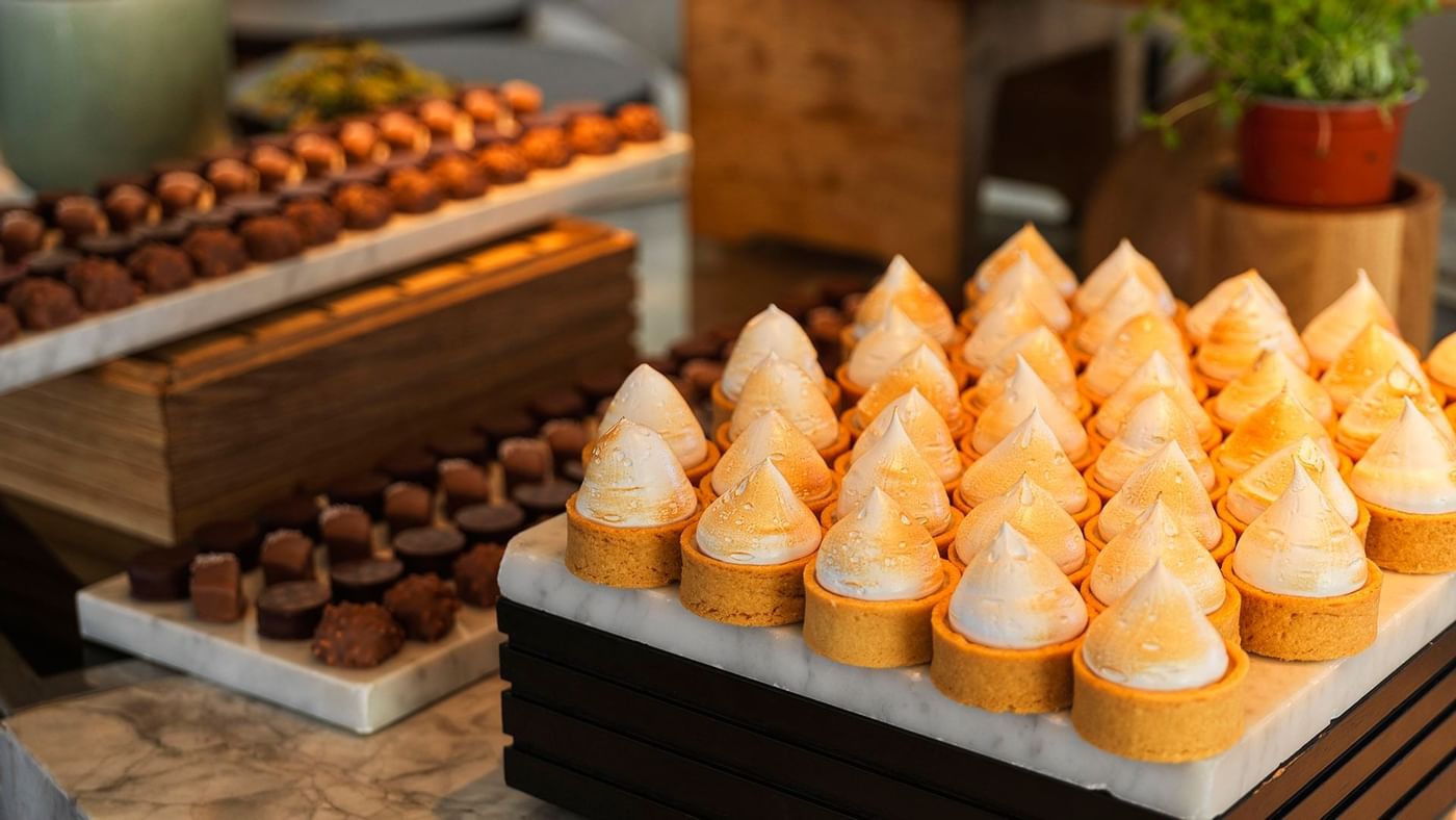 Close-up of various kind of desserts at Crown Hotels
