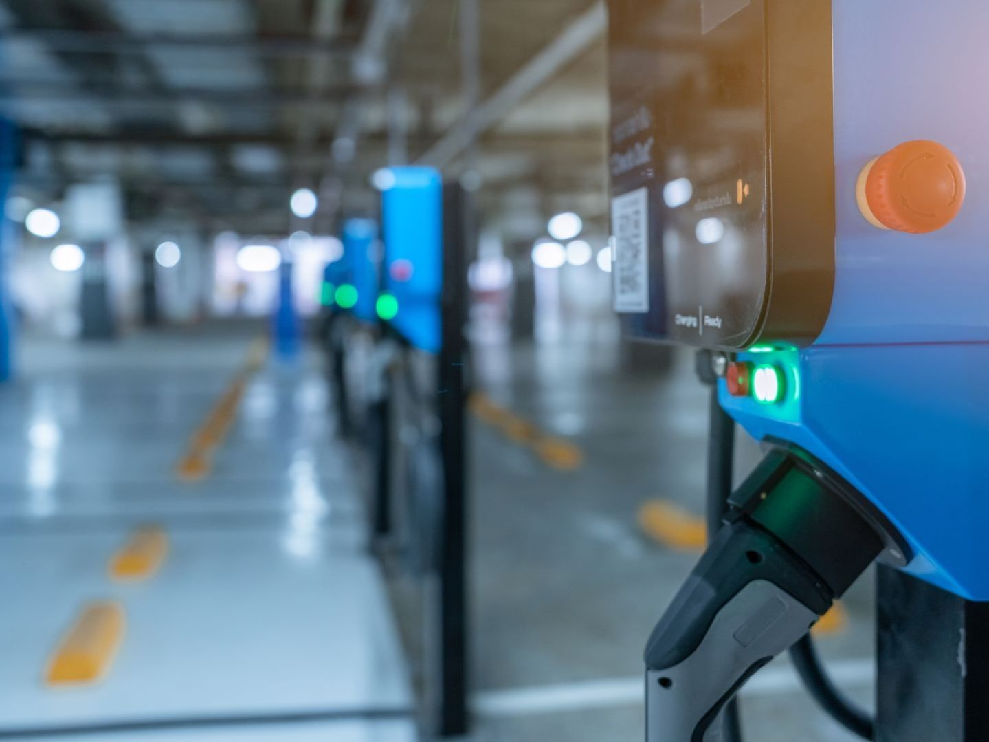 Electric car charging station for EV batteries at Austin Condo