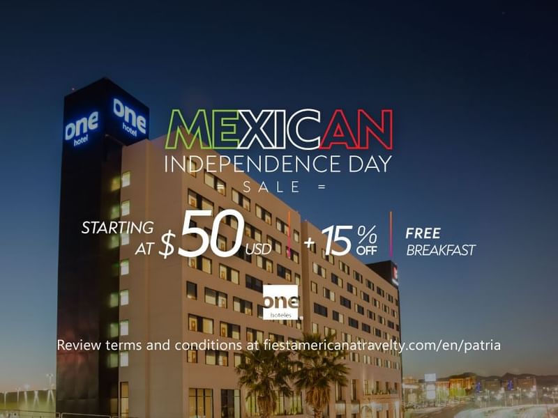 Banner of Mexican Independence Day Sale used at One Hotels