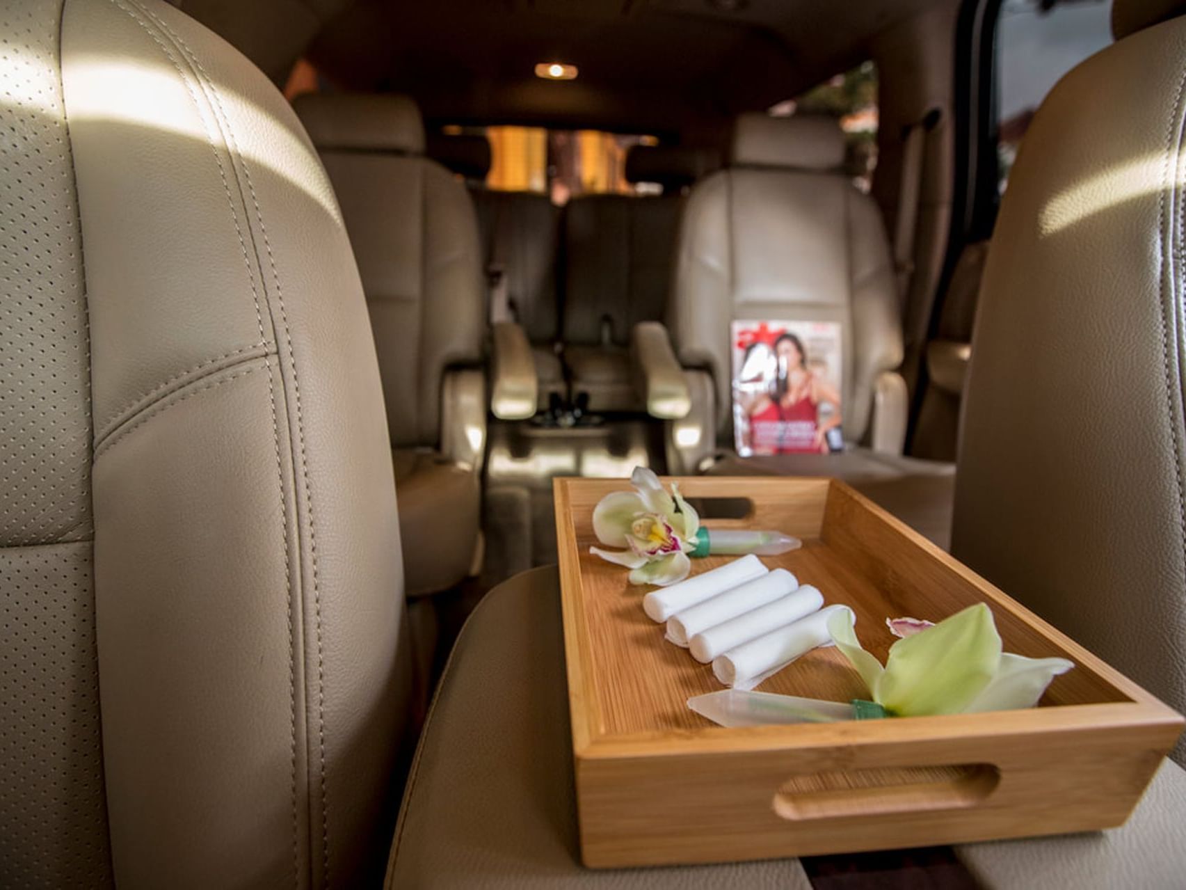 Complimentary items served into a car at Hotel Charleston