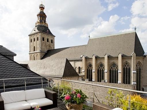 Lounge area on the terrace at Classic Hotel Harmonie