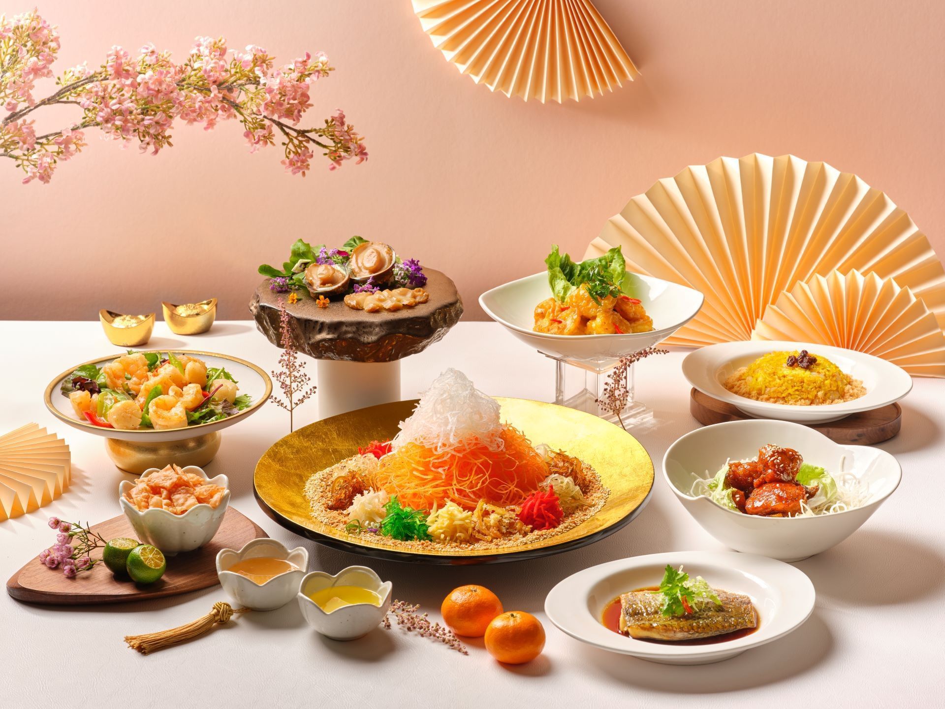 Variety of dishes served for Chinese New Year at Carlton Hotels Singapore