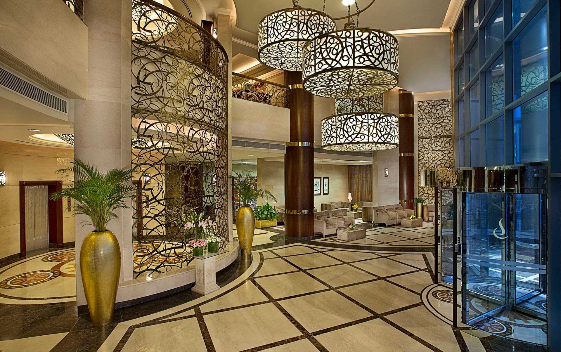 Lobby with modern designs at City Seasons Dubai