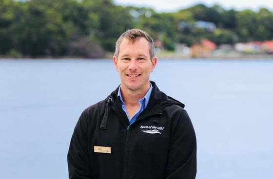 Close portrait of Mr. Sean at Gordon River Cruise