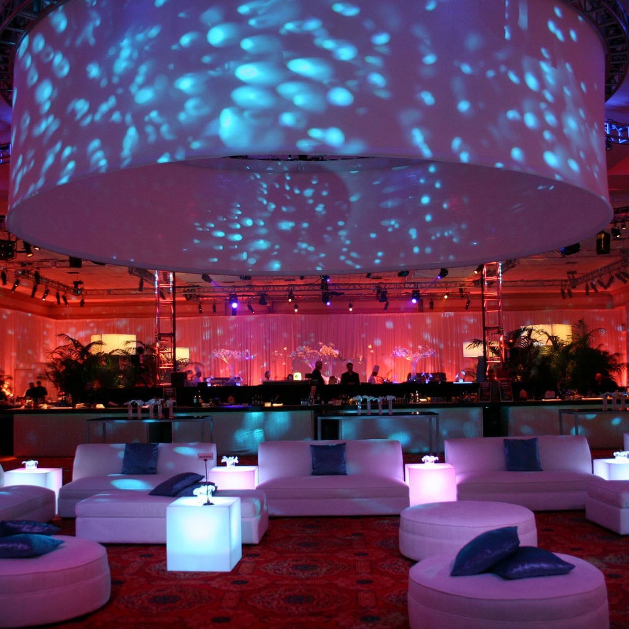 Colorful dining & lounge area in an Event Hall at Honeyrose Hotel
