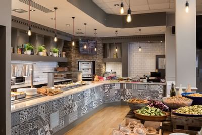 Food in Freddies Canteen of The Goodenough Hotel in London