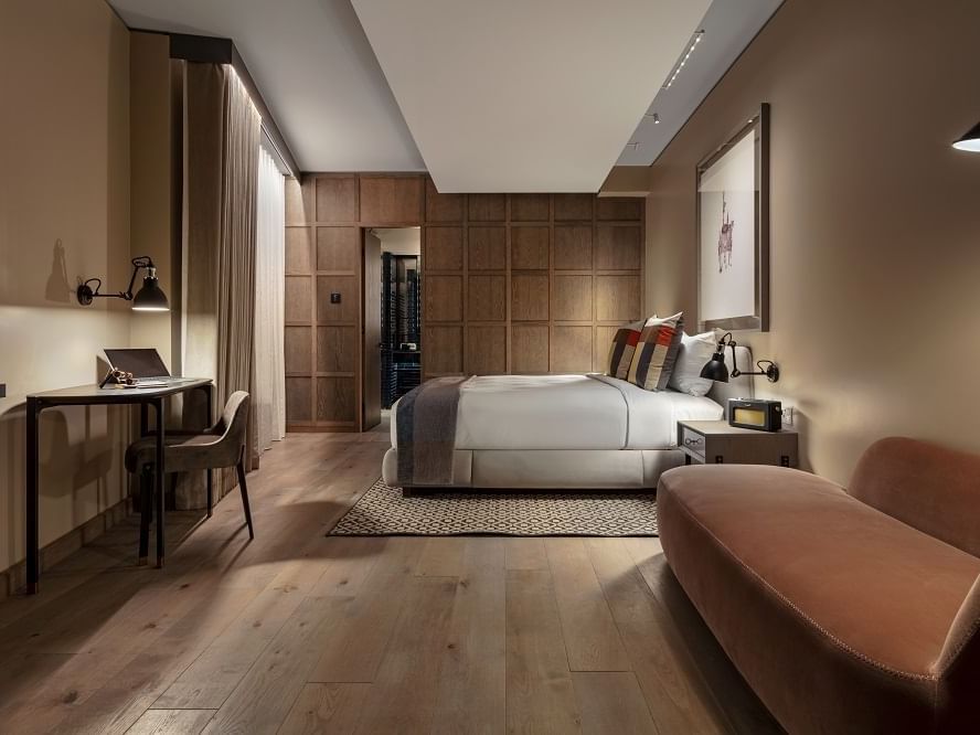 Interior of Corner Suite with furniture at The Londoner Hotel
