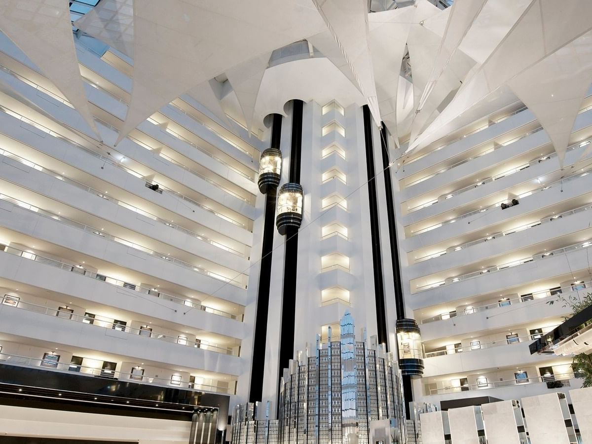 Interior of the splendid lobby at Crown Metropol Perth