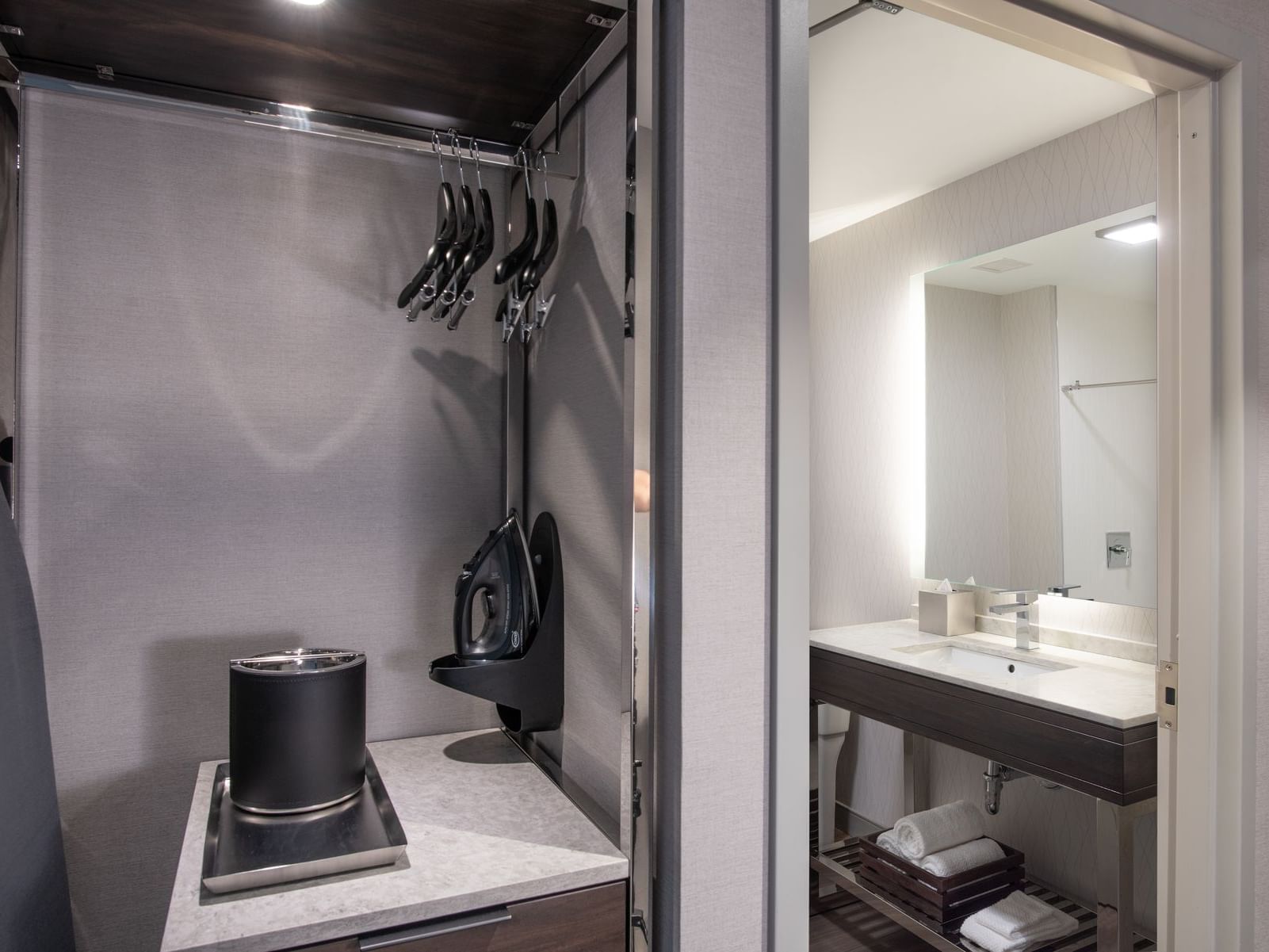 closet next to bathroom door