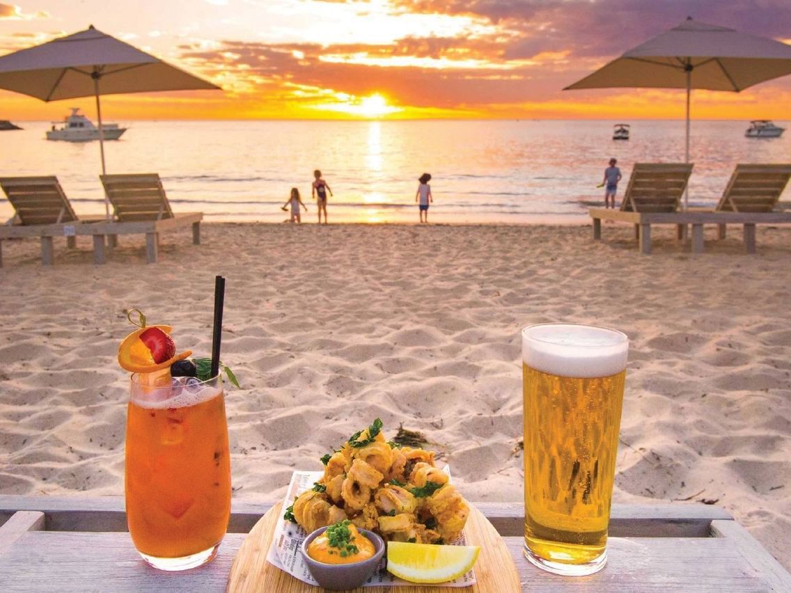 Food and drinks served at Bathers Beach House near Be Fremantle