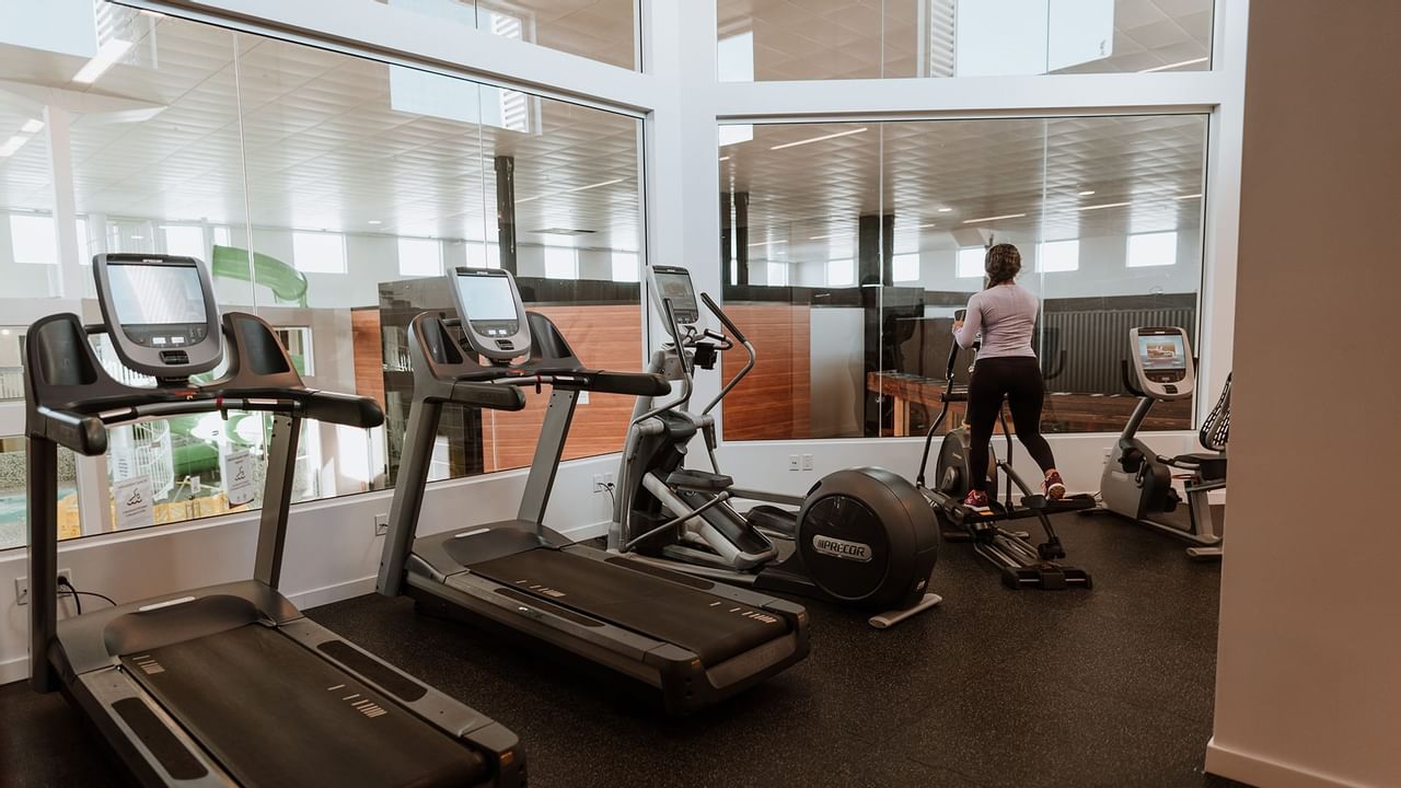 girl working out in fitness centre