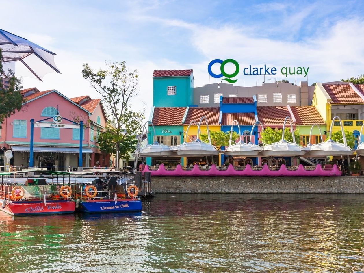 Clarke Quay and Boat Quay near Carlton Hotel Singapore