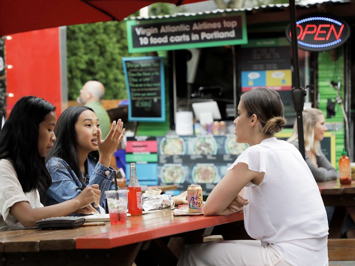 Food cart picnic in Portland