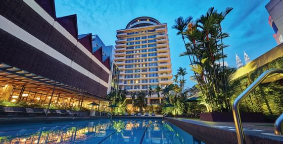 Exterior view of the pool area at Federal Hotels International