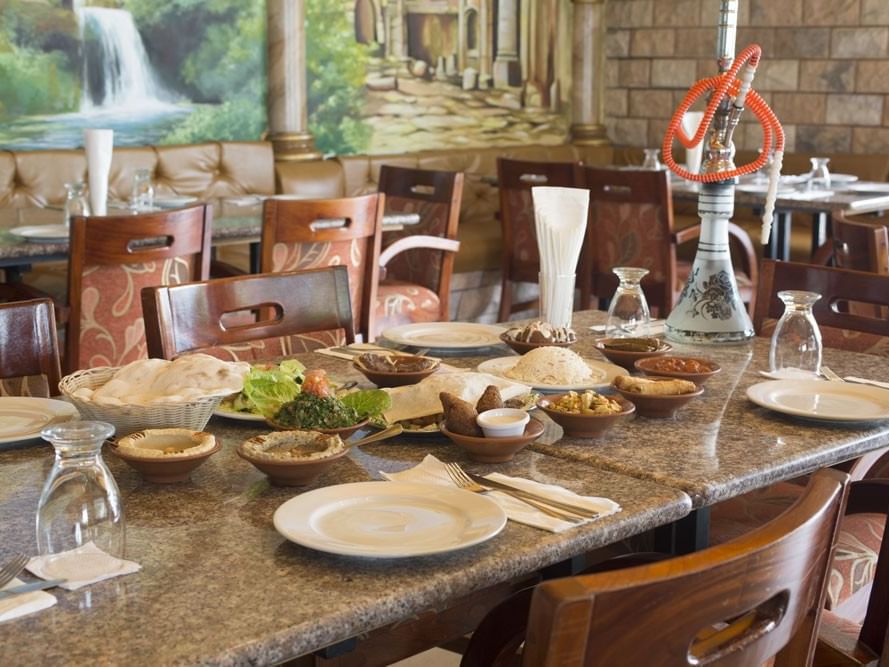 A dining table arranged with food at Playa Blanca Beach Resort