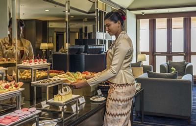 High tea in Charitum Club Lounge at Chatrium Royal Lake Yangon