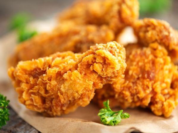 Close-up of Fried chicken served at Safety Harbor Resort & Spa