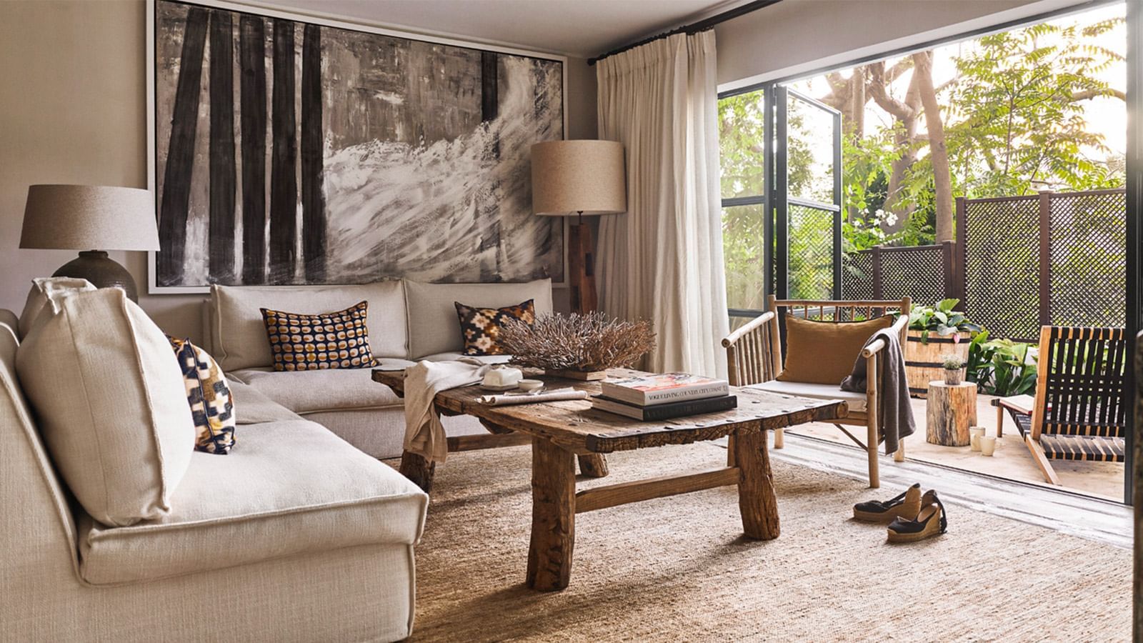 Interior of the living area in Bel Air at Marbella Club