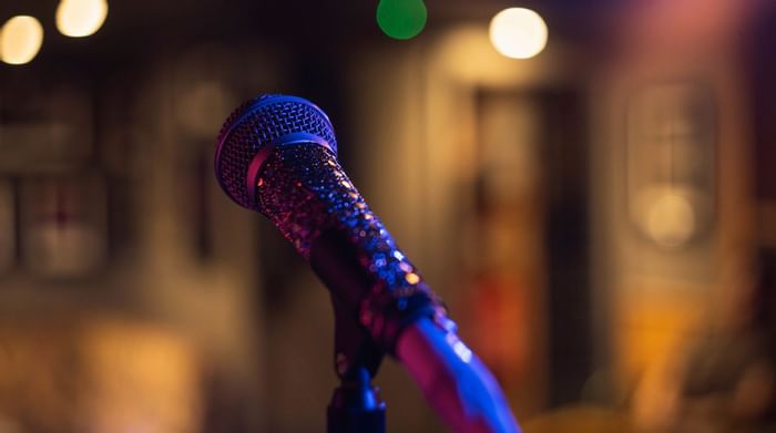 A microphone in Aloha Karaoke at Sunway Resort