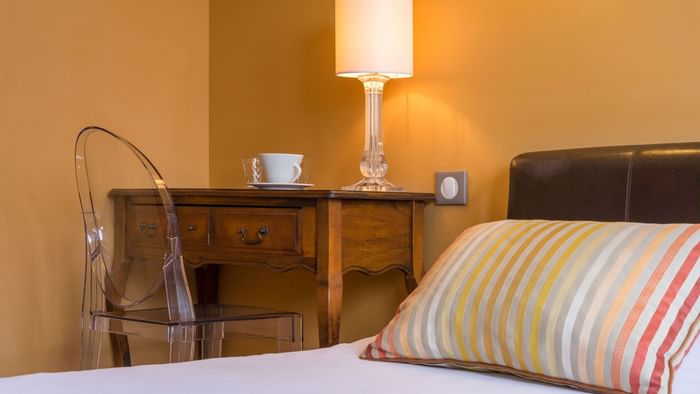 Close up of a bed in a Double Room at Hotel Napoleon