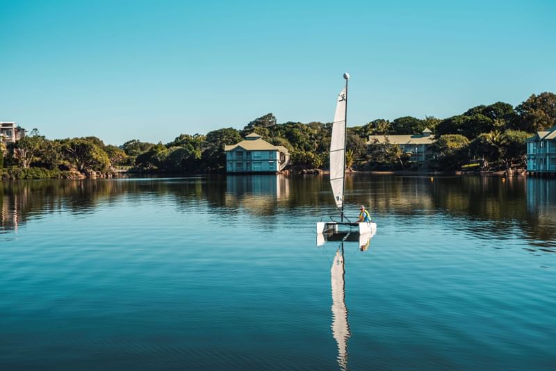 Sailing in the water in Novotel Sunshine Coast Resort 