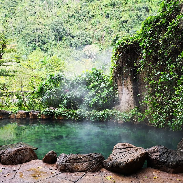 A small lake in Sky Bar Entrance at The Banjaran Hotsprings Retreat