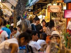 People in Chatuchak Weekend Market near Chatrium Grand Bangkok
