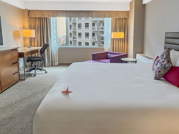 Bedroom in a hotel suite