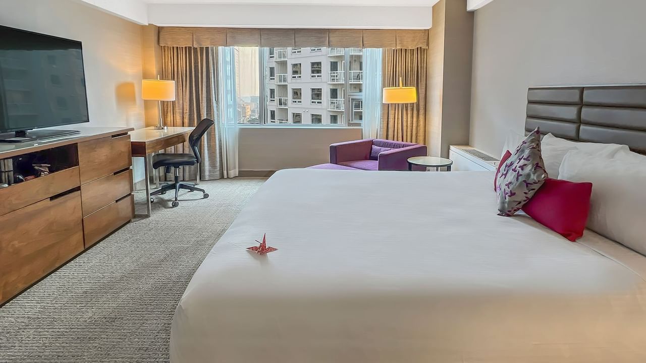 Bedroom in a hotel suite