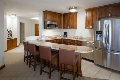 A kitchenette in one of the luxury rooms at the Elevation Resort Hotel and Spa