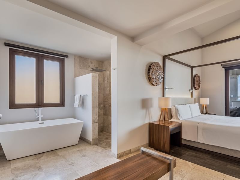Bed & bathtub in Two Bedroom Residence King, Live Aqua Resorts