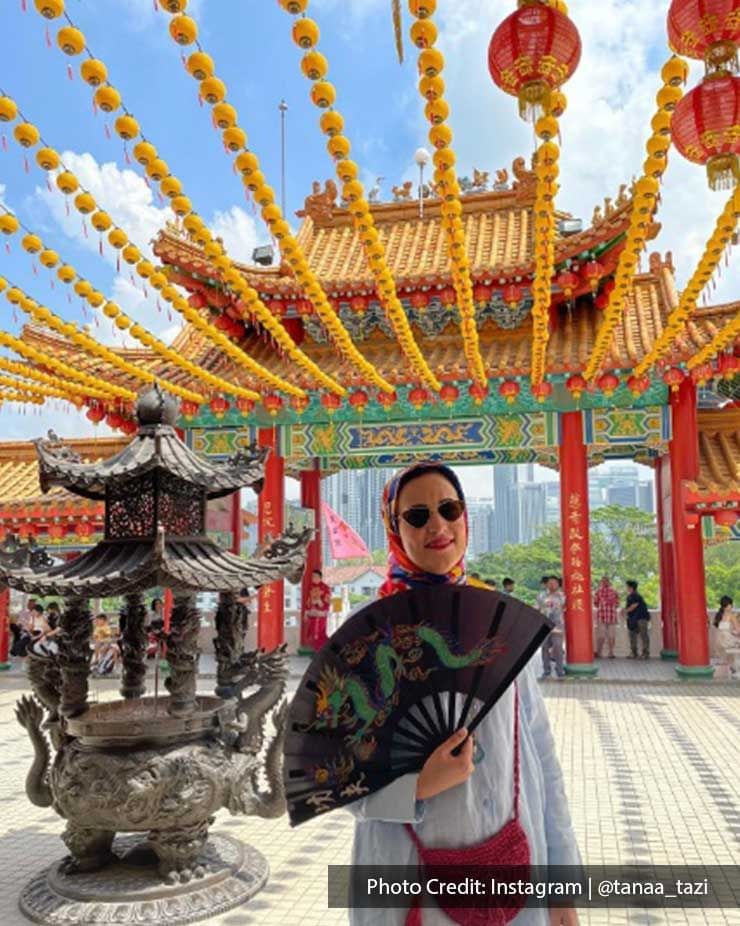 Woman standing near the entrance in Thean Hou Temple, a tourist attraction site near Imperial Lexis Kuala Lumpur