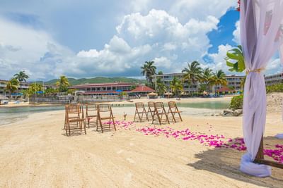 Wedding arrangements on the beach near Holiday Inns Montego Bay