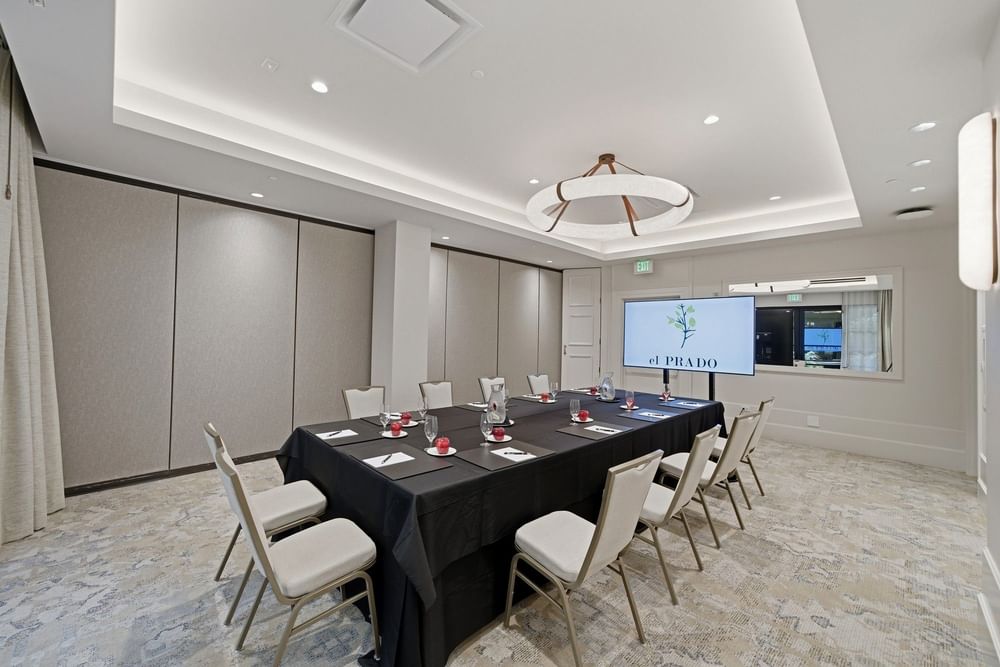 meeting room set up at el PRADO