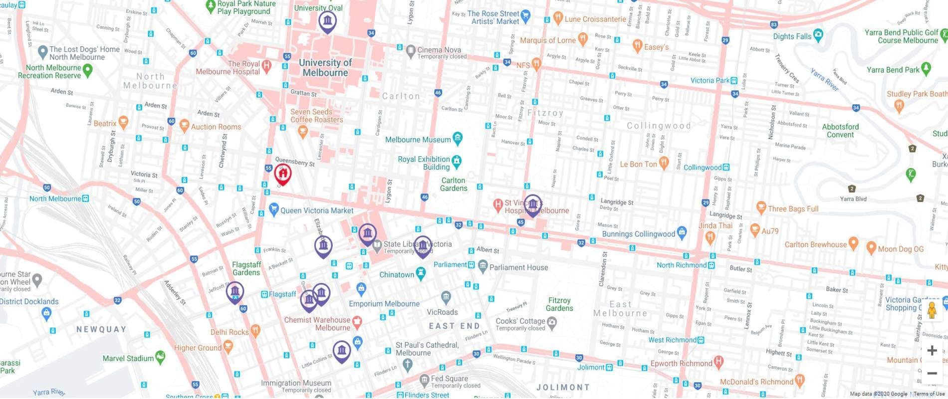 Student Living on Cobden Map