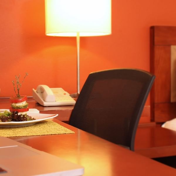Closeup of working desk in Junior Suite at Fiesta Inn