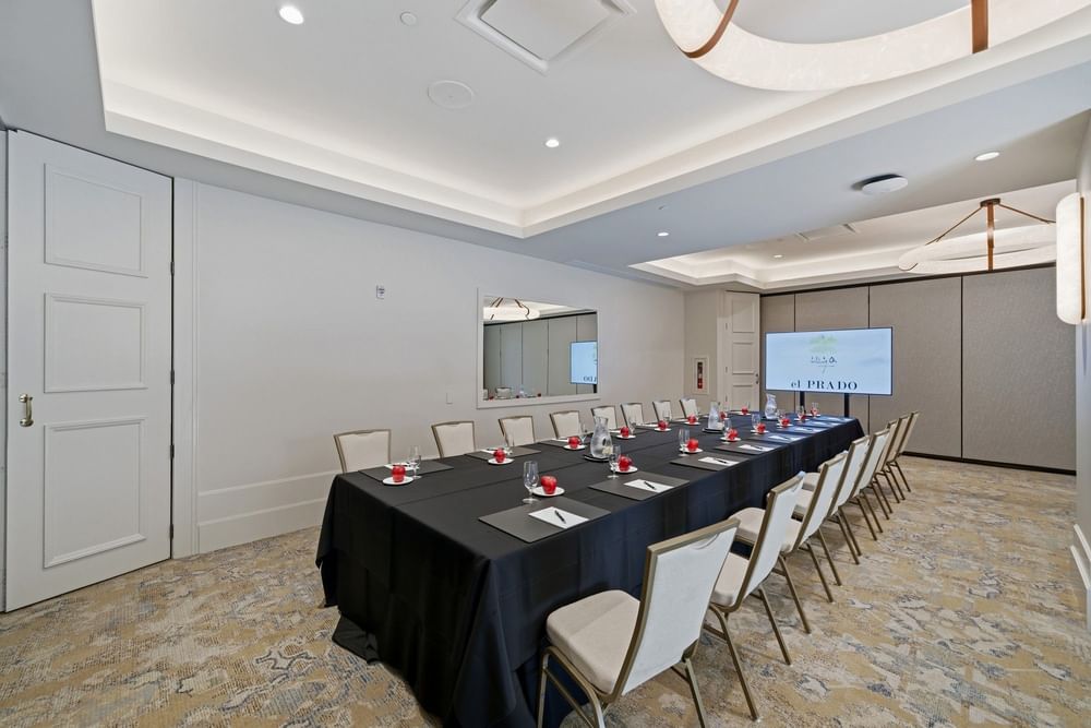 meeting room set up at el PRADO