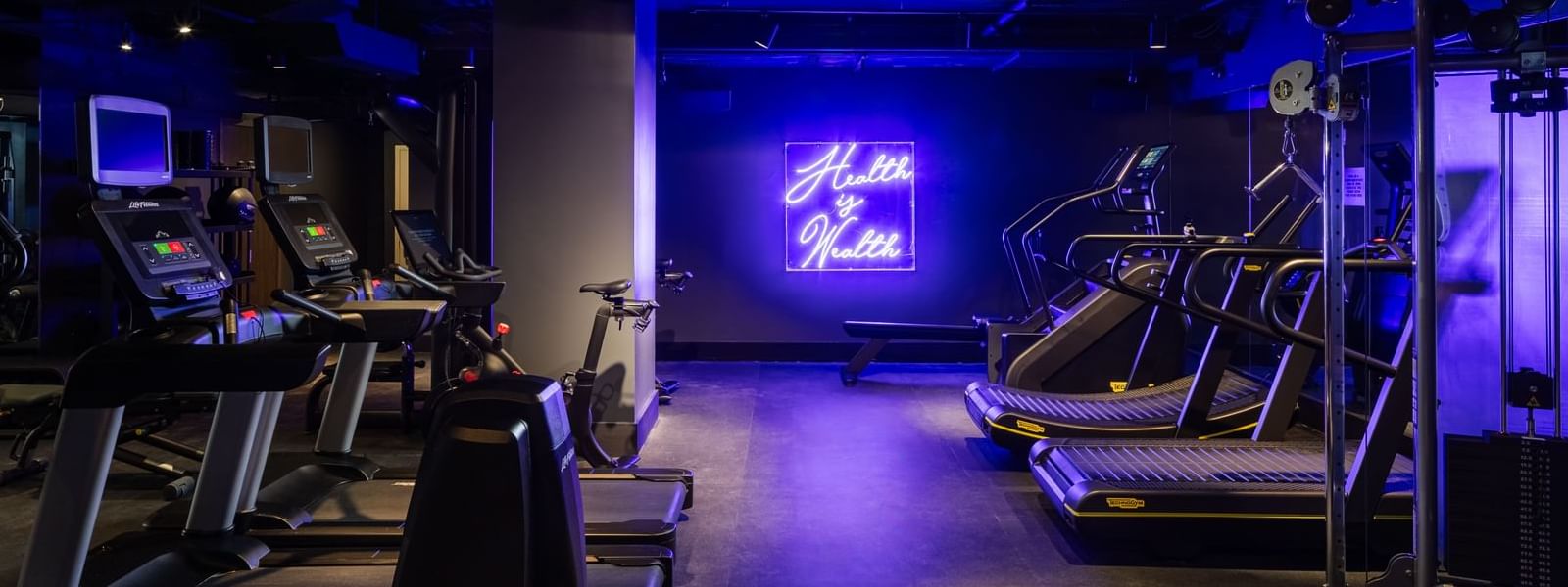 Interior of the fitness center at Gansevoort Meatpacking NYC