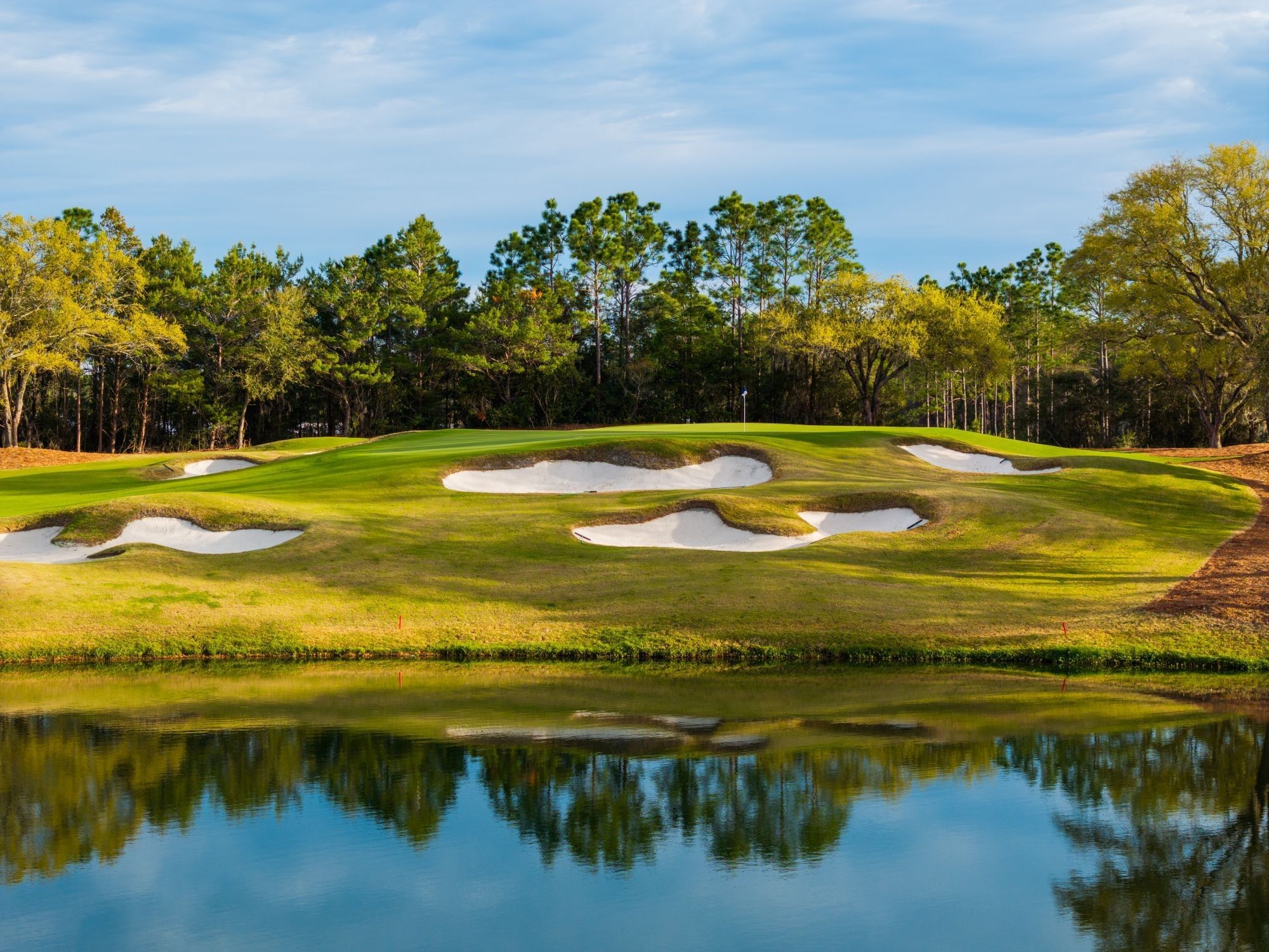 Camp Creek Golf Course water hazard and bunkers