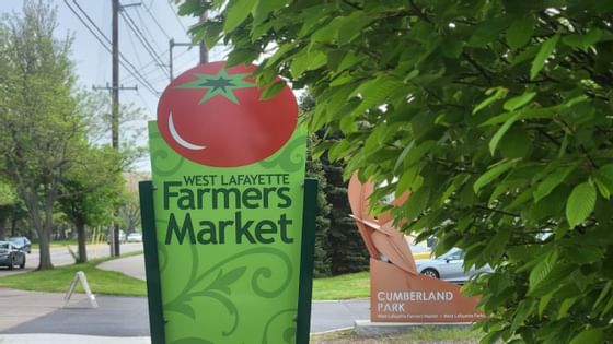 Fort Thomas Farmers Market sign board near The Whittaker Inn