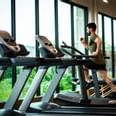 Person running on threadmill in gym