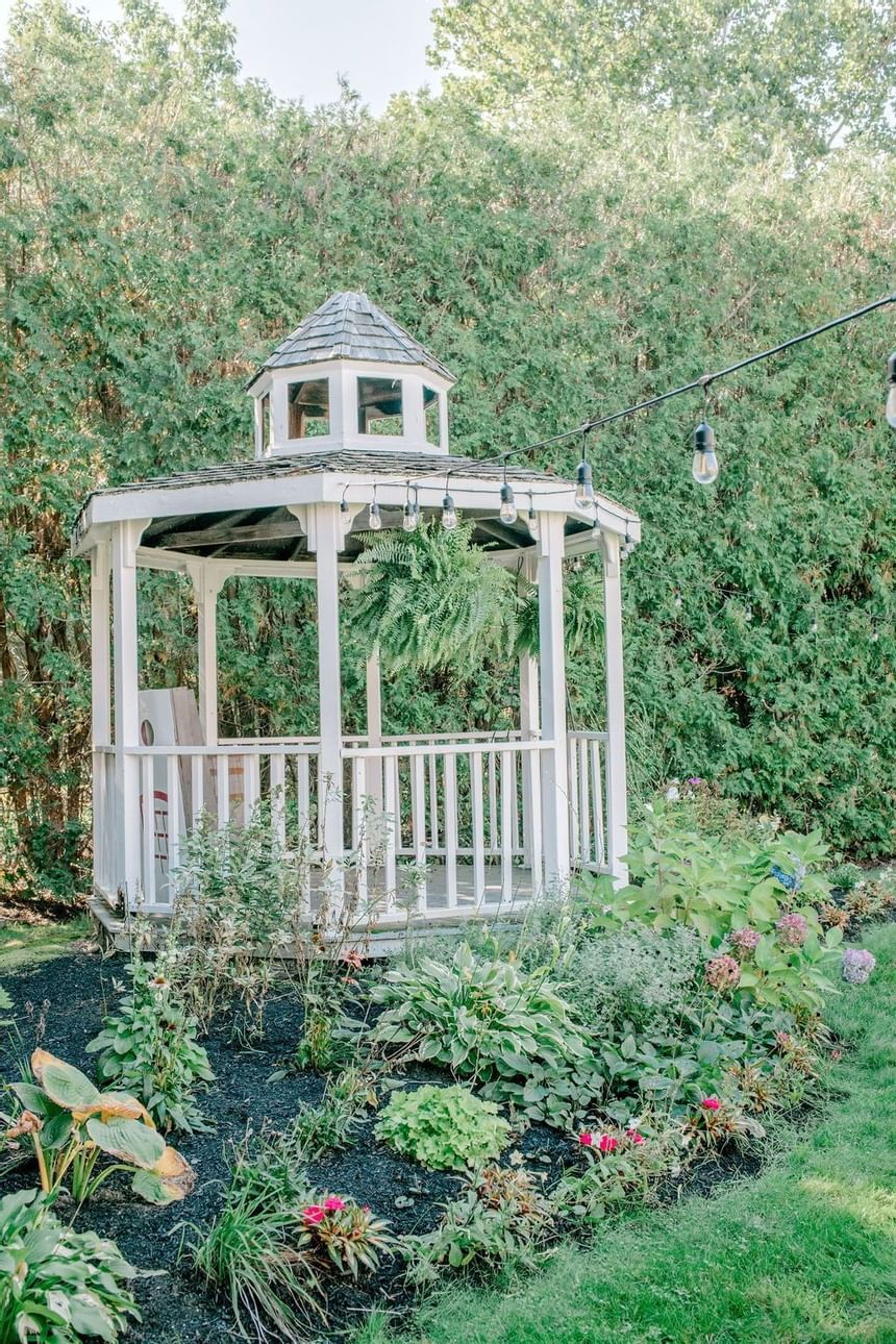 View of the gazebo in the garden at The Exeter Inn