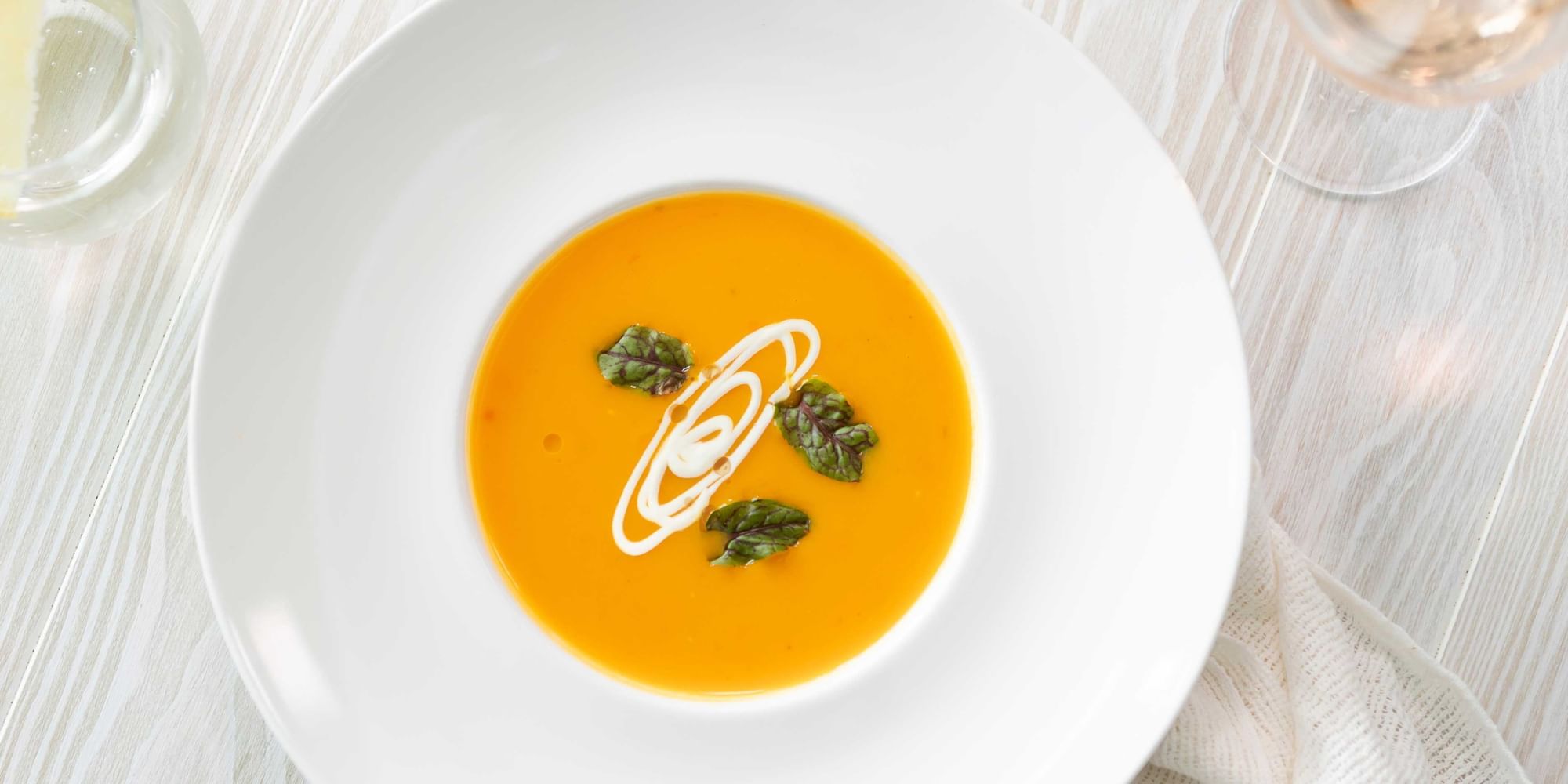 butternut pumpkin soup winter dish at central coast restaurant