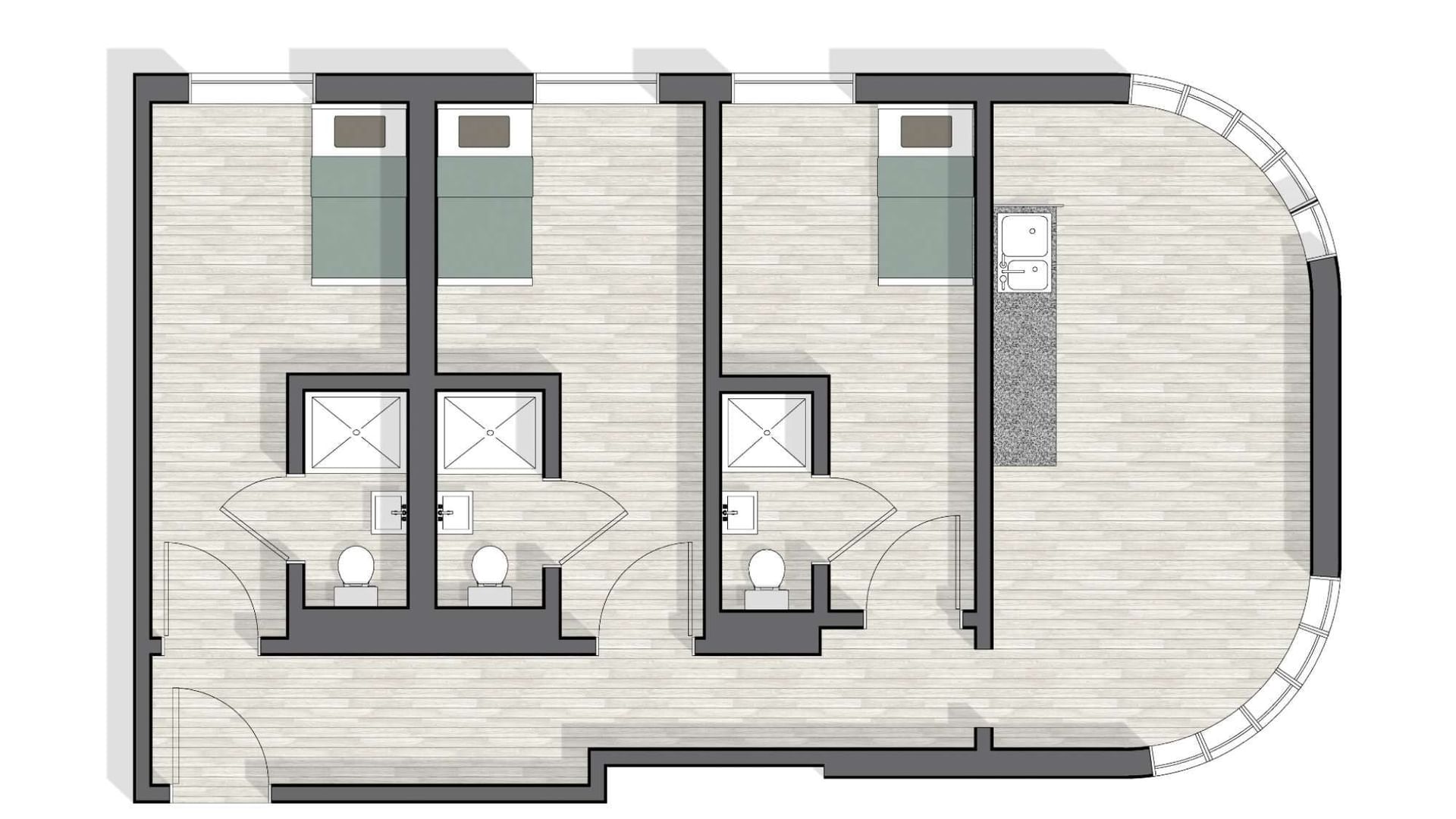 UniLodge Perth Central - 3 Bedroom Ensuite Apartment